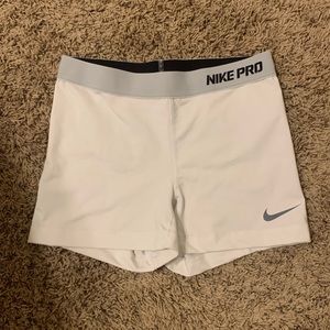 Nike Pro Dri Fit White Shorts